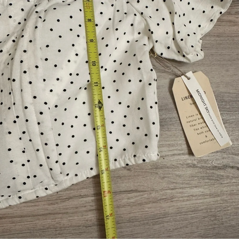 NWT Midnight Sky White Polka Dot Women's Top size Large - Picture 6 of 8